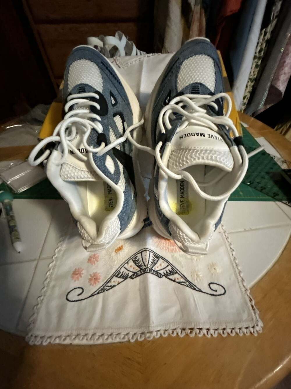Steve Madden Clydie white denim jeans multi